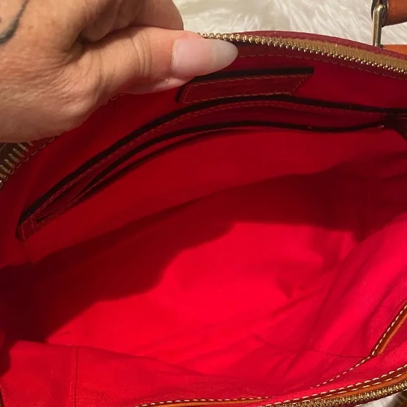 Dooney & Bourke Burgundy and Brownish Satchel - Picture 3 of 9